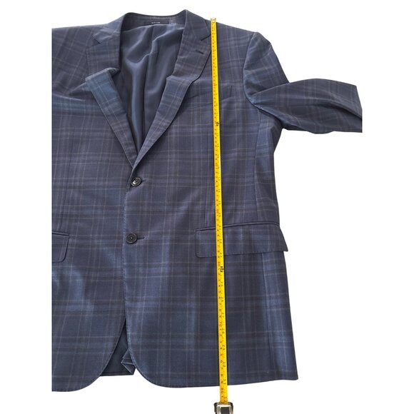 Ermenegildo Zegna Mens Blazer Size 56R/XXL Wool Lined Blue Black Plaid Looks New - Picture 14 of 15